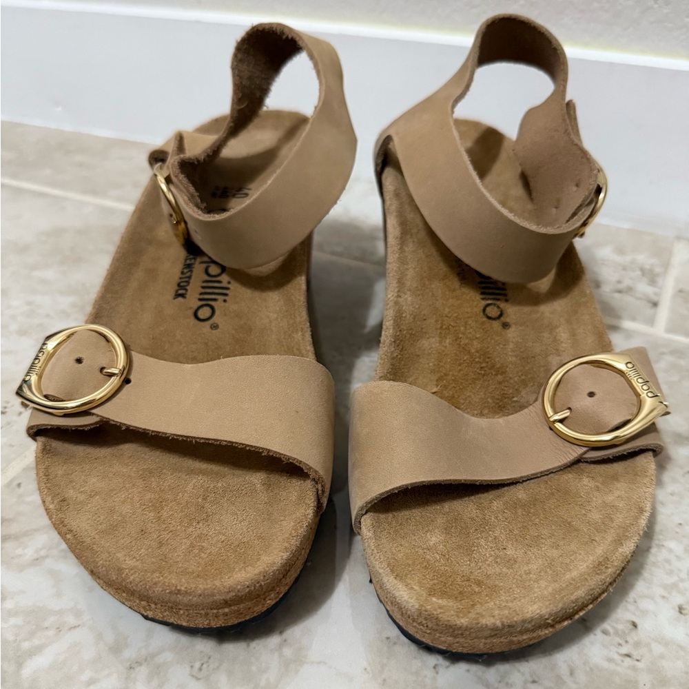 - Birkenstock Papillio Soley Nubuck Leather In Sandcastle Color (Size 40).